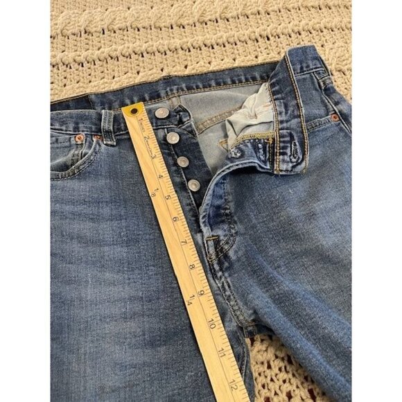 Levi's 501 Slim Fit Jeans W32 L34‎ Button Fly Medium Wash Denim Men's - Picture 2 of 16